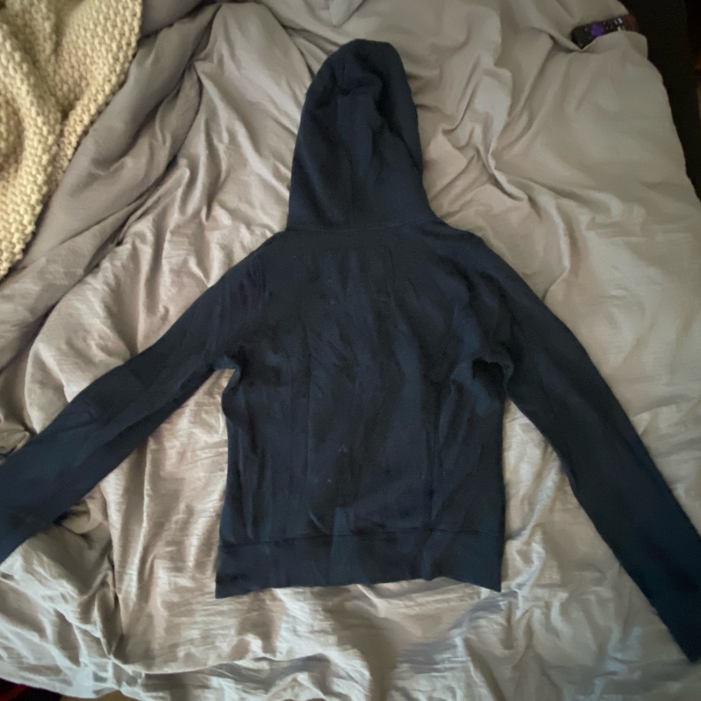 Abercrombie & Fitch Navy Hoodie with White Accents - Picture 3 of 3